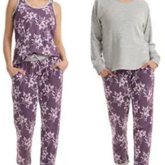 Live Love Other - Live Love Lounge Ladies Tee, Tank + Jogger  3-Piece Pajamas Lounge Set Size S，M